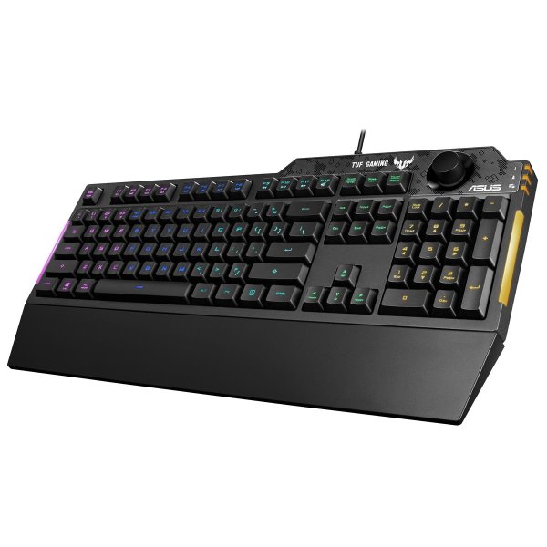 ASUS TUF GAMING K1, Volle Größe (100%), Kabelgebunden, USB, Membran Key Switch, Schwarz