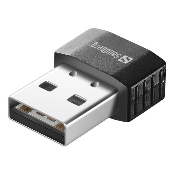 SANDBERG Micro Wifi Dongle 650 Mbit/s, Kabelgebunden, USB, WLAN, 650 Mbit/s, Schwarz