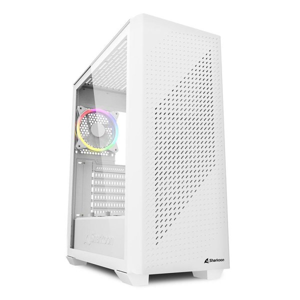 Sharkoon VS9 RGB, Midi Tower, PC, Weiß, ATX, micro ATX, Mini-ATX, Heimbüro, 15,8 cm