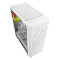 Sharkoon VS9 RGB, Midi Tower, PC, Weiß, ATX, micro ATX, Mini-ATX, Heimbüro, 15,8 cm