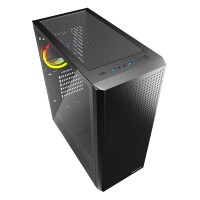 Sharkoon VS9 RGB, Midi Tower, PC, Schwarz, ATX, micro ATX, Mini-ATX, Heimbüro, 15,8 cm