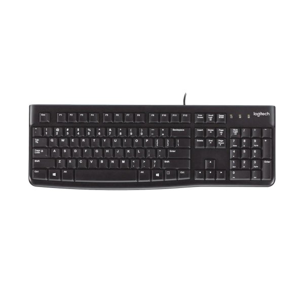 Logitech K120 Corded Keyboard, Kabelgebunden, USB, AZERTY, Schwarz