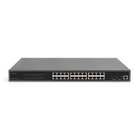 DIGITUS 24-Port Gigabit PoE Netzwerkswitch,19 Zoll, L2 managed,2 Uplink Ports, SFP, 430 W, af/at