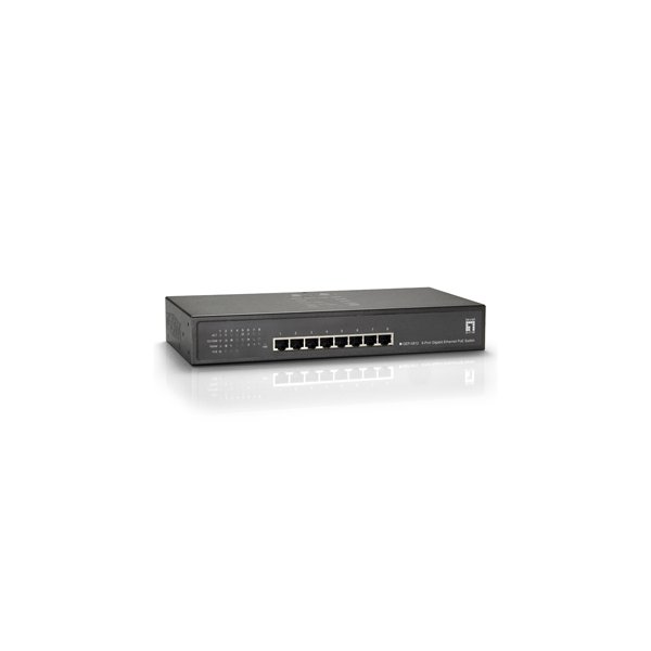 LevelOne 8-Port-Gigabit Ethernet-PoE-Switch, 61.6W, 802.3at PoE+, 4 PoE-Ausgängen, Unmanaged, L2, Gigabit Ethernet (10/100/1000), Vollduplex, Power over Ethernet (PoE)