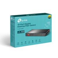 TP-LINK 10-Port Gigabit Desktop Switch mit 8-Port PoE+, Unmanaged, Gigabit Ethernet (10/100/1000), Power over Ethernet (PoE)