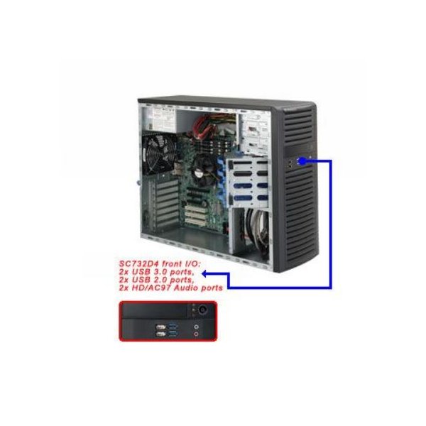 Supermicro Server Geh MT/2x600W/4x 3.5" SC732i-600B - Midi/Minitower - Gehäuse - Mid-Tower