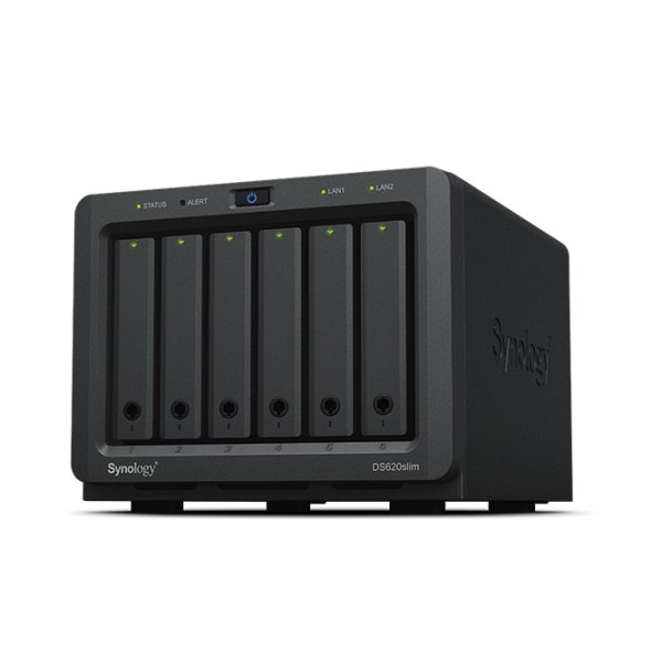 Synology DiskStation DS620SLIM, NAS, Desktop, Intel® Celeron®, J3355, Schwarz