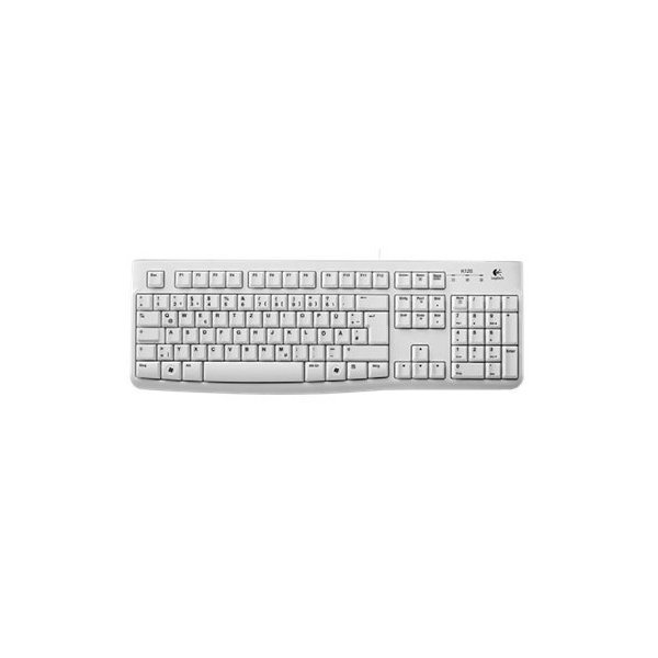 Logitech Keyboard K120 for Business, Volle Größe (100%), Kabelgebunden, USB, QWERTZ, Weiß