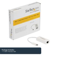 StarTech.com USB-C auf Gigabit-Ethernet-Adapter - Weiß - USB 3.0 auf RJ45 LAN-Netzwerkadapter - USB-Typ-C auf Ethernet, Kabelgebunden, USB Typ-C, Ethernet, 5000 Mbit/s, Weiß