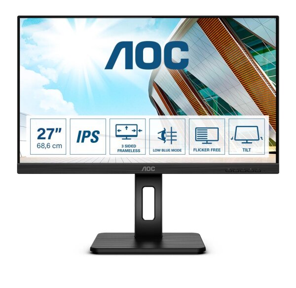 AOC P2 Q27P2Q, 68,6 cm (27"), 2560 x 1440 Pixel, Quad HD, LED, 4 ms, Schwarz