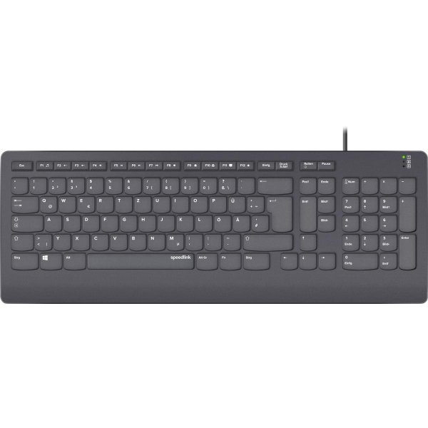 SPEEDLINK SL-640009-BK, Volle Größe (100%), Kabelgebunden, USB, QWERTZ, Schwarz