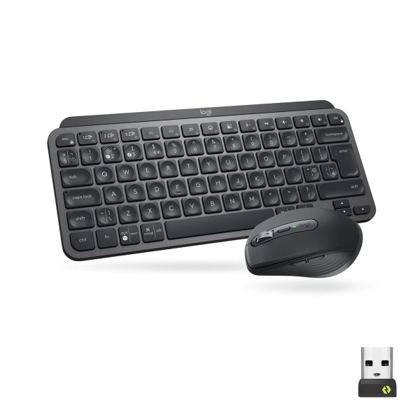 Logitech MX Keys Mini Combo for Business, Kabellos, RF Wireless + Bluetooth, QWERTY, LED, Graphit, Maus enthalten