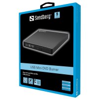 SANDBERG USB Mini DVD Burner, Schwarz, Desktop / Laptop,...