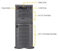 Supermicro SuperWorkstation 7049A-T, Intel® C621, LGA 3647 (Socket P), 10,4 GT/s, Intel® Xeon®, DDR4-SDRAM, 2 TB