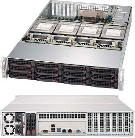 Supermicro SuperChassis 829HE1C4-R1K62LPB, Rack, Server, Schwarz, ATX, EATX, 2U, 1600 W