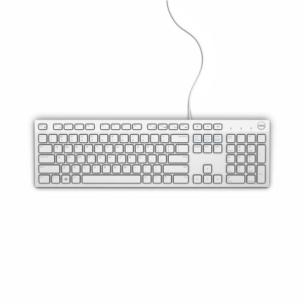 Dell KB216, Volle Größe (100%), USB, QWERTZ, Weiß