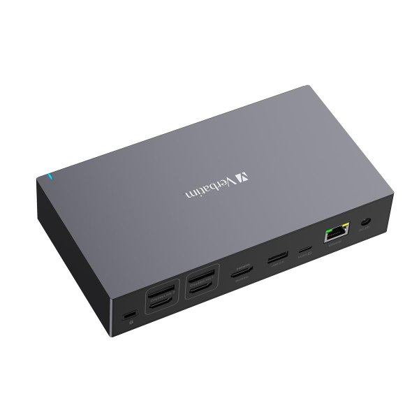 Verbatim CDS-17, Kabelgebunden, USB 3.2 Gen 1 (3.1 Gen 1) Type-C, 100 W, 3,5 mm, 1000 Mbit/s, Schwarz, Grau