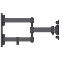 Manhattan Universal TV-Wandhalterung, neig- und schwenkbar, Ein doppelt schwenkbarer Arm, geeignet für Bildschirme von 13" bis 27"* und bis zu 20 kg, Wandabstand 50 bis 354 mm, schwarz, 20 kg, 33 cm (13"), 68,6 cm (27"), 75 x 75 mm, 100 x 100 mm, Schwarz