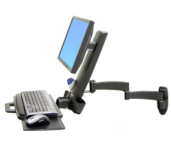 Ergotron 200 Series Combo Arm, 8,2 kg, 61 cm (24"), 75 x 75 mm, 100 x 100 mm, Schwarz