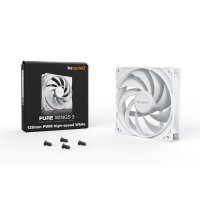 Be Quiet! Pure Wings 3 120mm PWM high-speed White, Ventilator, 12 cm, 2100 RPM, 30,9 dB, 59,6 cfm, 101,2 m³/h