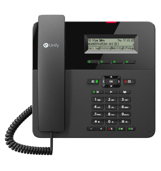 Unify OpenScape Desk Phone CP210, Analoges Telefon, Kabelgebundenes Mobilteil, Freisprecheinrichtung, Schwarz