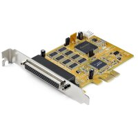 StarTech.com 8 Port PCI Express Karte - PCIe RS232 Erweiterungskarte - 16C1050 UART - Multiport DB9 Controller / serial adapter card - 15 kV ESD-Schutz - Windows & Linux, PCIe, Seriell, RS-232, Gelb, 0,5 m, 160013 h