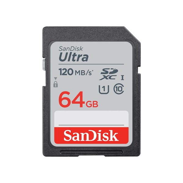 SanDisk Ultra, 64 GB, SDXC, Klasse 10, UHS-I, 100 MB/s, Class 1 (U1)