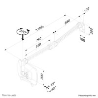 Neomounts Medizinische Wandhalterung, 7 kg, 25,4 cm (10"), 68,6 cm (27"), 100 x 100 mm, Höhenverstellung, Weiß