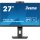 Iiyama ProLite XUB2790QSUH-B1, 68,6 cm (27"), 2560 x 1440 Pixel, 4K Ultra HD, LED, 0,4 ms, Schwarz