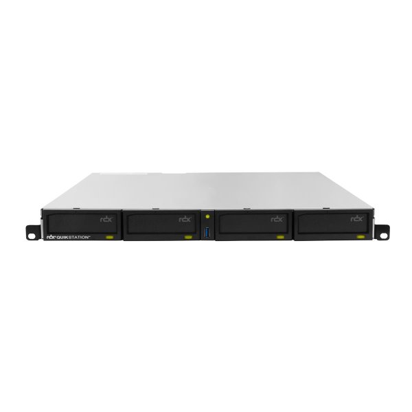 Overland-Tandberg RDX QuikStation 4 RM, 4-Bay, 4x 1Gb Ethernet, Wechselplatten Array, 1U rackmount, Speicher-Array, RDX-Kartusche, RDX, FCC Class B, CE, TÜV-GS, cTÜVus, RCM, VCCI, KCC Class A, CAN ICES-3 (B)/NMB-3(B), 20 TB, 400 MB/s