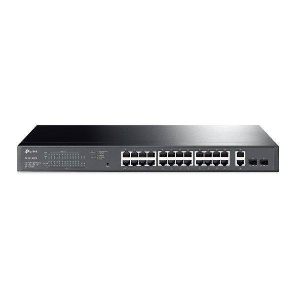 TP-LINK 28-Port Gigabit Easy Smart Switch mit 24-Port PoE+, Managed, L2, Gigabit Ethernet (10/100/1000), Power over Ethernet (PoE), Rack-Einbau, 1U