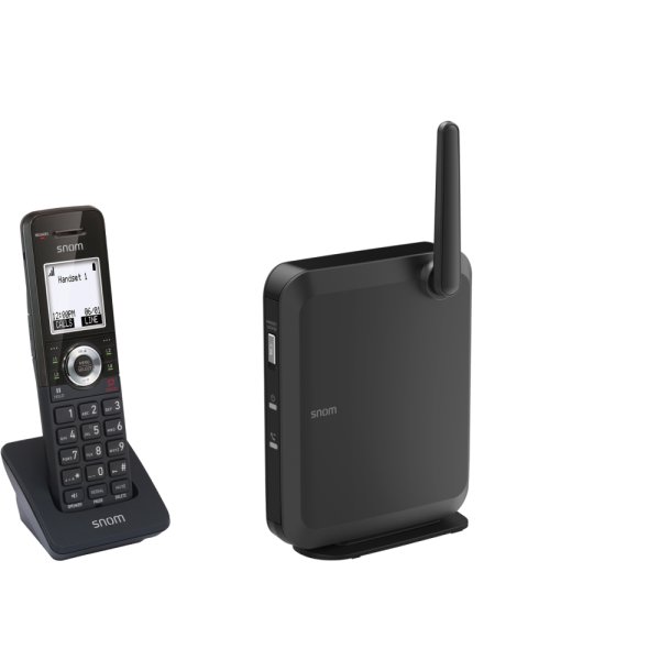 Snom 110 SC DECT Bundle, DECT-Telefon, Kabelloses Mobilteil, Freisprecheinrichtung, 1000 Eintragungen, Anrufer-Identifikation, Schwarz