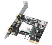 Gigabyte GC-WBAX200, Eingebaut, Kabellos, PCI Express, WLAN / Bluetooth, 2400 Mbit/s, Schwarz