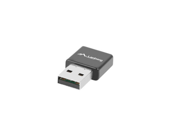 Lanberg NC-0300-WI, Kabellos, USB, 2400 Mbit/s, Schwarz