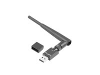 Lanberg NC-0150-WE, Kabellos, USB, WLAN, 2400 Mbit/s, Schwarz