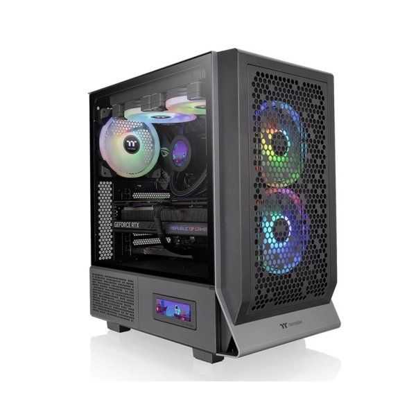 Thermaltake Ceres 300 TG, Midi Tower, PC, Schwarz, ATX, EATX, micro ATX, Mini-ITX, SPCC, Gehärtetes Glas, 18,5 cm