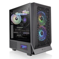 Thermaltake Ceres 300 TG, Midi Tower, PC, Schwarz, ATX, EATX, micro ATX, Mini-ITX, SPCC, Gehärtetes Glas, 18,5 cm