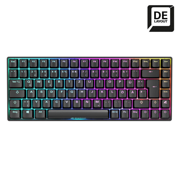 Sharkoon SKILLER SGK50 S3, Kabelgebunden, USB, Mechanischer Switch, QWERTZ, RGB-LED, Schwarz