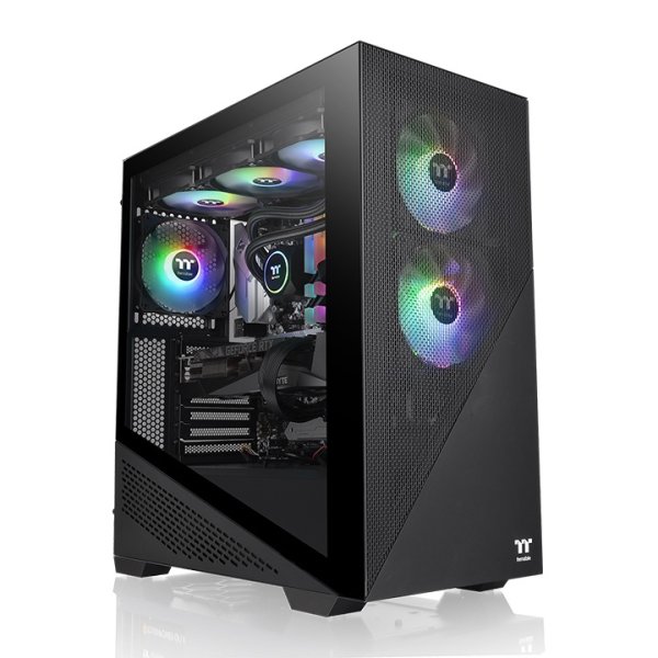 Thermaltake Divider 370 TG, Midi Tower, PC, Schwarz, ATX, EATX, micro ATX, Mini-ITX, SPCC, Multi