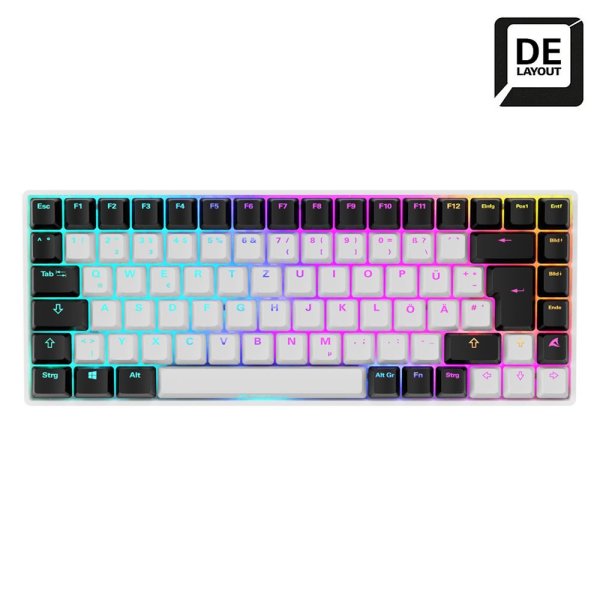 Sharkoon SKILLER SGK50 S3, Kabelgebunden, USB, Mechanischer Switch, QWERTZ, RGB-LED, Weiß