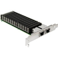 Inter-Tech ST-7214, PCIe, RJ-45, PCI 2.1, Schwarz, Silber, PC, Passiv