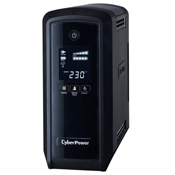 CyberPower Systems CyberPower CP900EPFCLCD Line-Interactive USV 900VA/540W Reine Sinuswelle, AVR, LCD, USB (HID), RS232, RJ45 Lan Protection, Ausgang (6) Schuko, Standby (Offline), 0,9 kVA, 540 W, Reiner Sinus, 170 V, 270 V