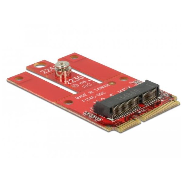 Delock 63909, Mini PCI Express, M.2, Volle Höhe, Rot, Windows 10, Windows 7, Windows 8, Windows 8.1, 30 mm