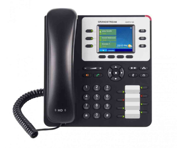 Grandstream GXP2130 v2 - IP-Telefon - Schwarz - Grau - Kabelgebundenes Mobilteil - 3 Zeilen - 2000 Eintragungen - Digital